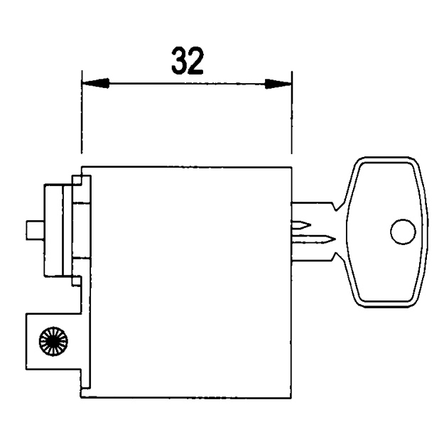 Oval Half Cylinder Keyed 32 mm. Satin Chrome - Image 2