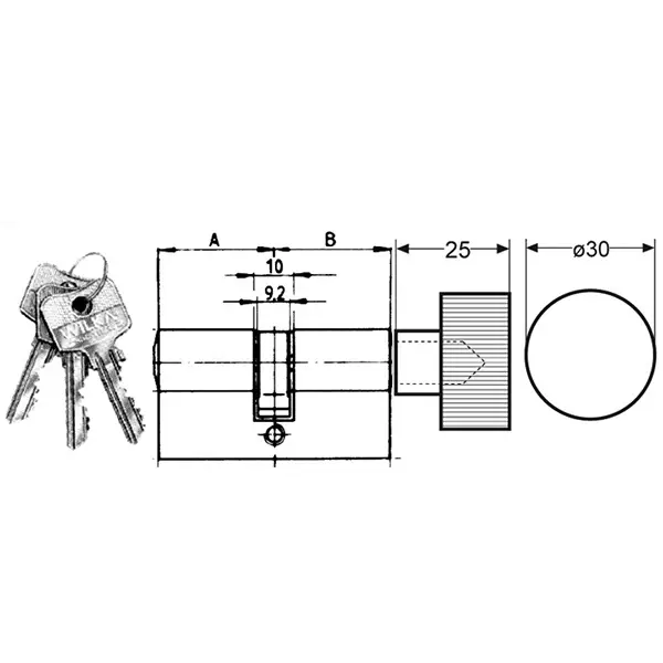 Entry Mortise Lock 25 mm Backset for Framed Doors - Image 6