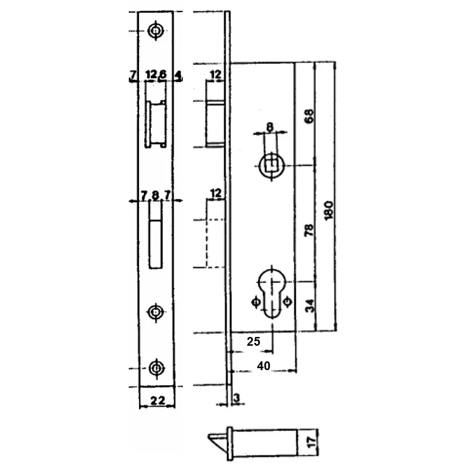 Entry Mortise Lock 25 mm Backset for Framed Doors - Image 2