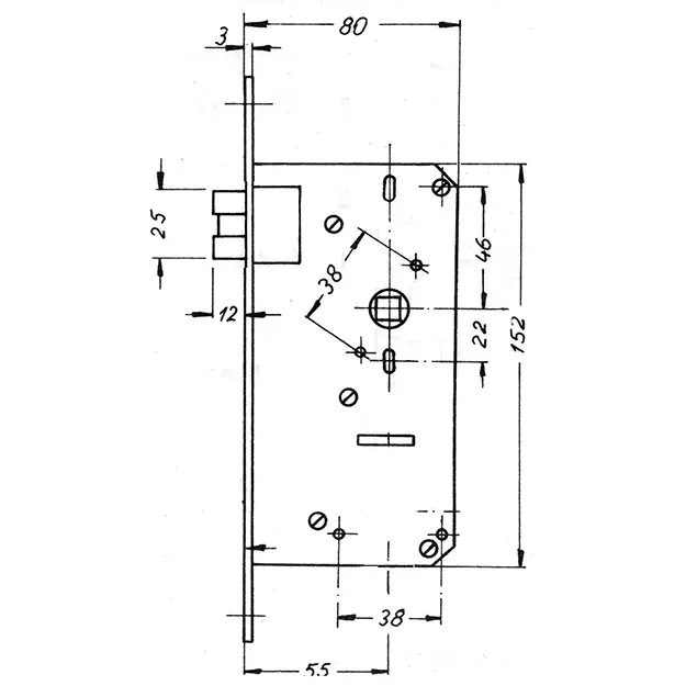 Passage Mortise Lock 55 mm backset. GSV Schwepper and S&B. Polished Stainless Steel - Image 3