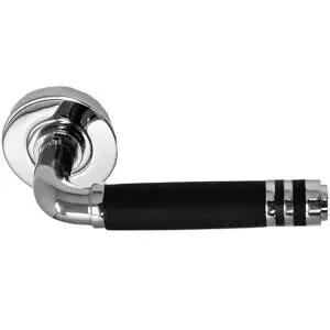 Art Deco Lever 1928 chrome with black inlay. Set with roses