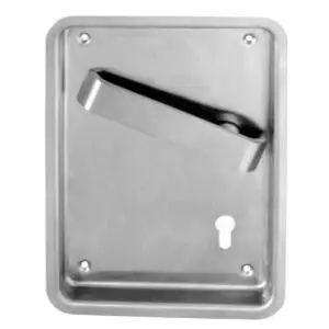 Flush Cupped Escutcheons with Lever, Left Hand. Sold as single unit