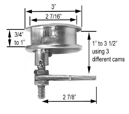 Hatch Cam Lock. 3 inch diameter. Compression style. Drill hole 2 7/16 diameter. - Image 2