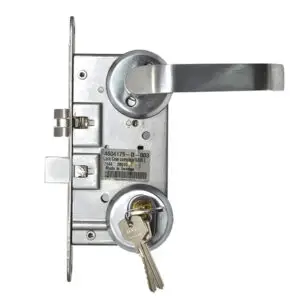~ Interior lock set complete Polished chrome and Polished Stainless steel. With Escutcheon Roses.