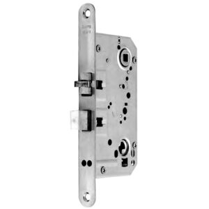 Entry Mortise Lock 55 mm backset. Trioving. Triple Latch. Polished Stainless Steel
